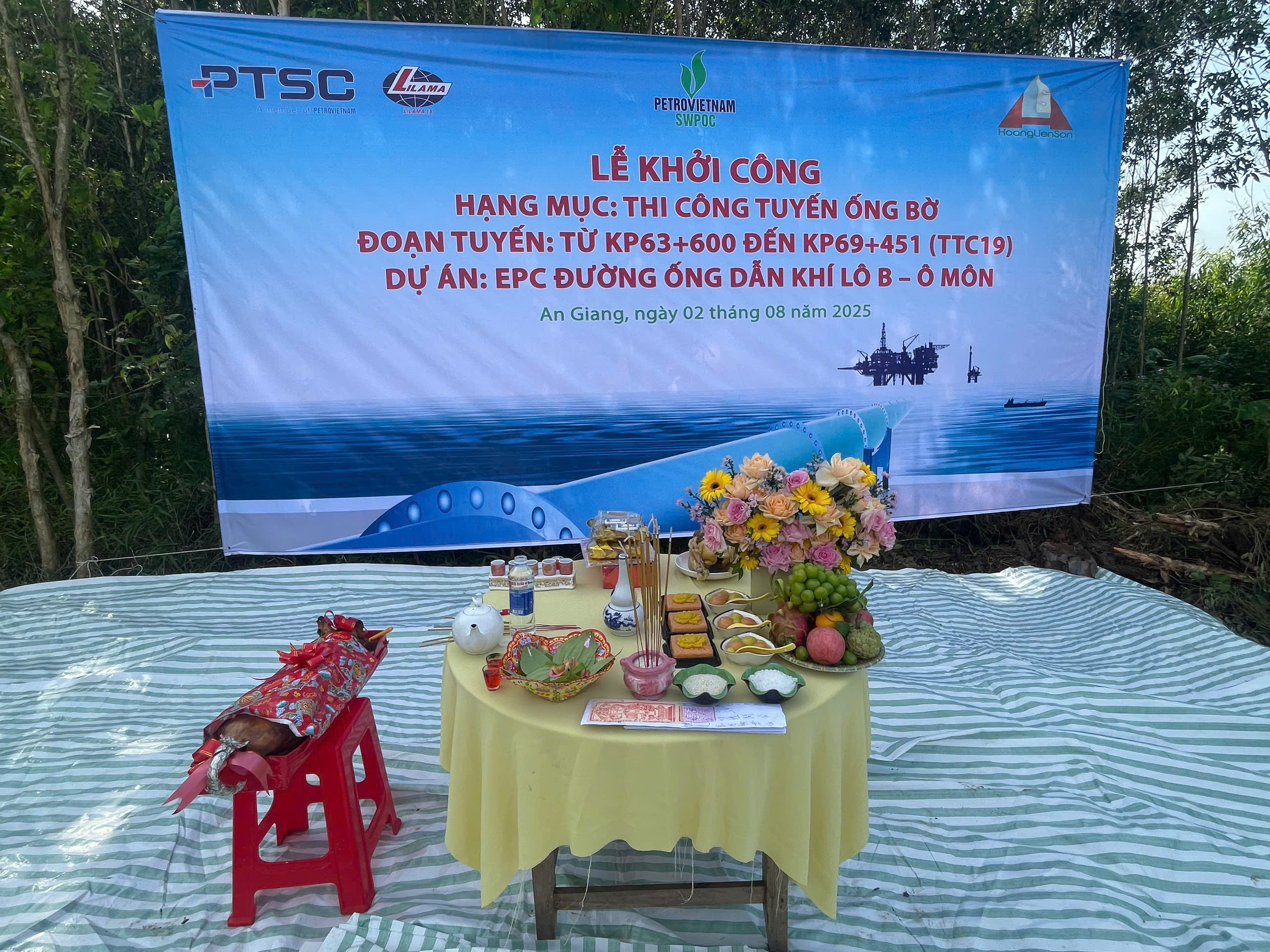 Lễ Khởi công Thi công Tuyến ống bờ KP62+600 của Dự án Đường ống Dẫn khí Lô B - Ô Môn