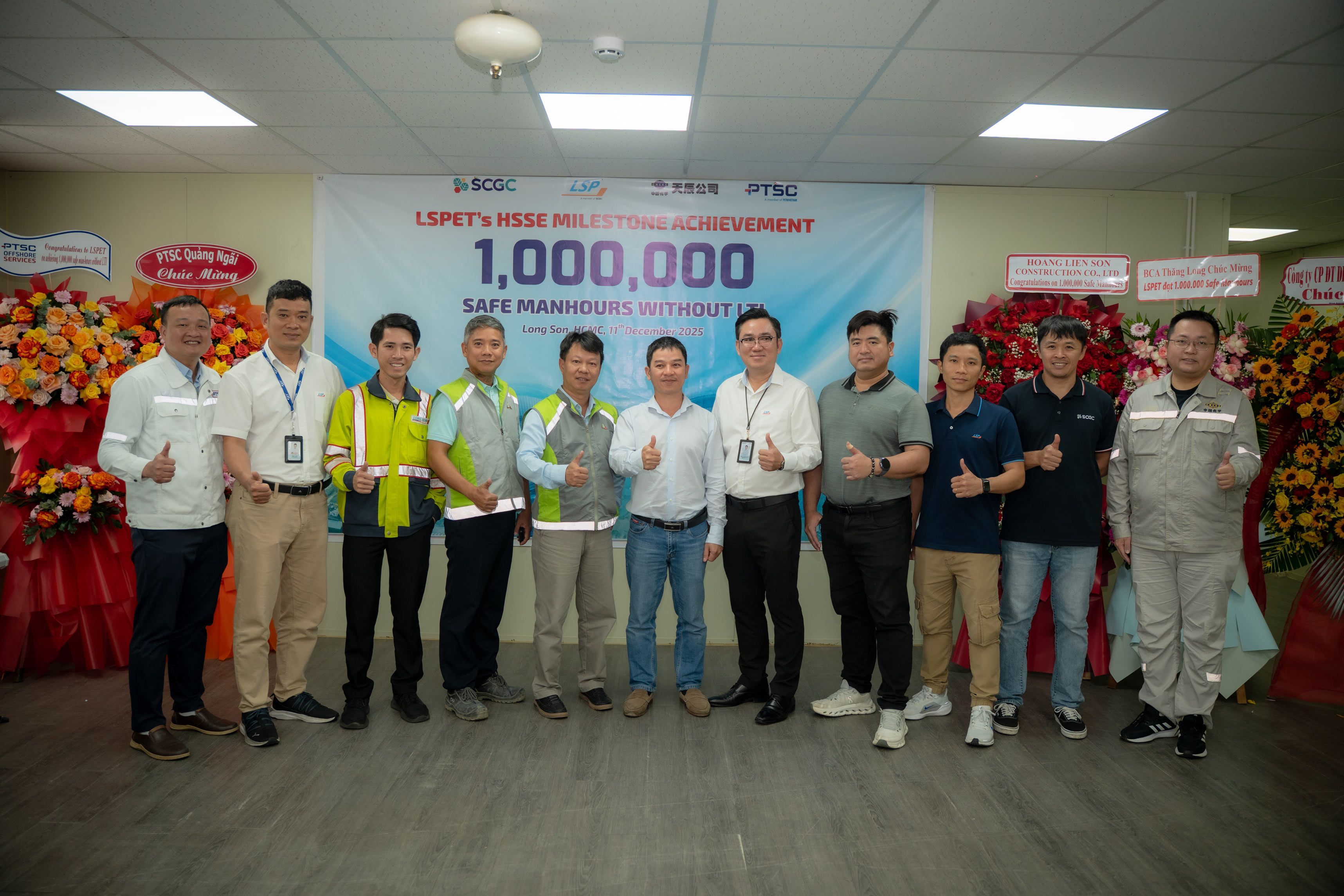 Hoàng Liên Sơn tham gia Dự án LSP đạt mốc 1.000.000 giờ làm việc an toàn